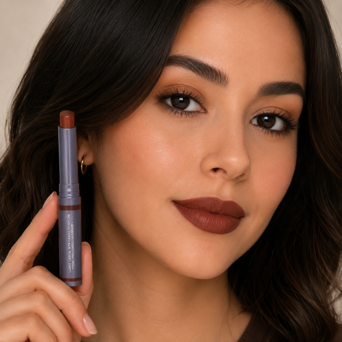 Labial Ecleyr Waterproof Larga Duración Chocolate