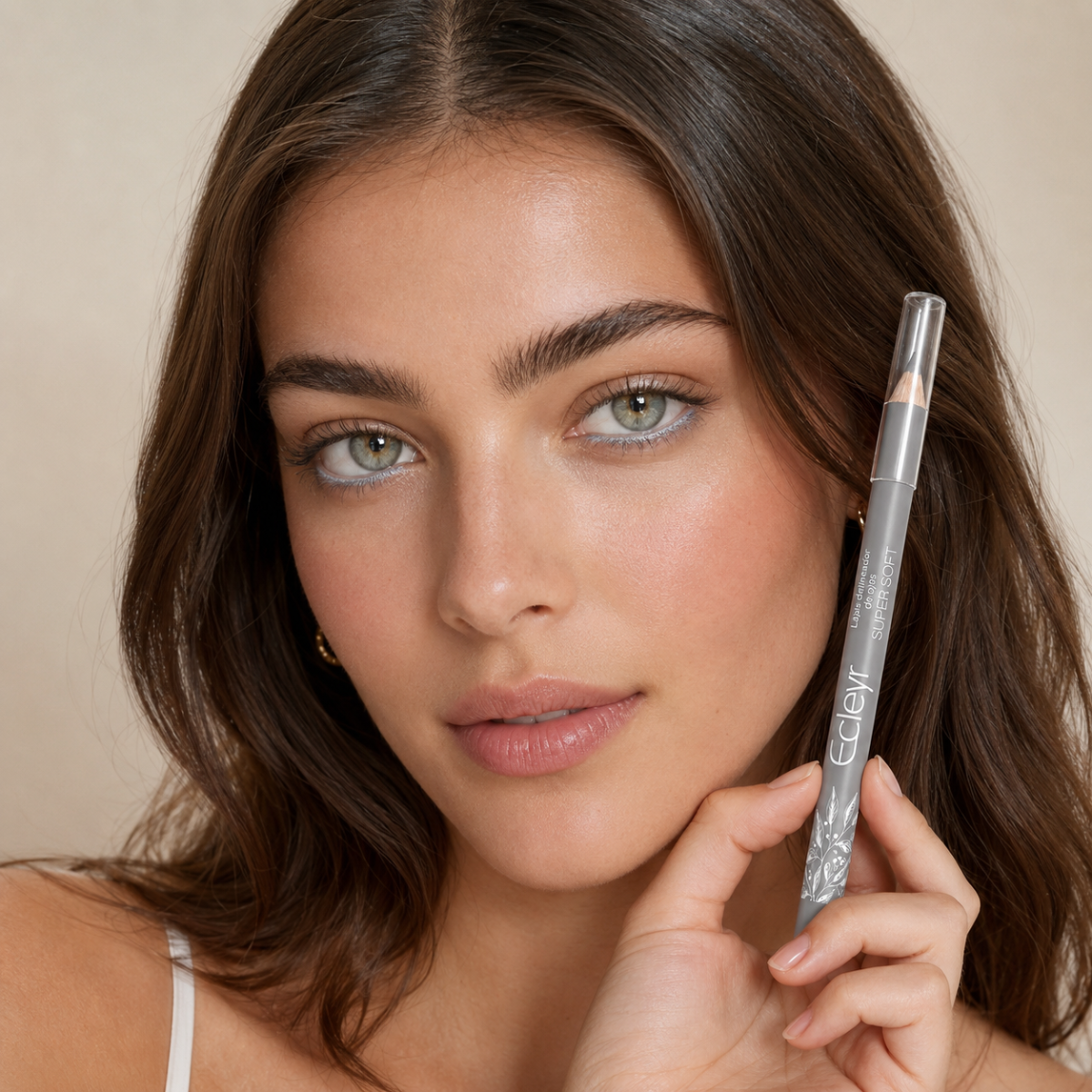 Lápiz Delineador de Ojos Ecleyr Madera Silver