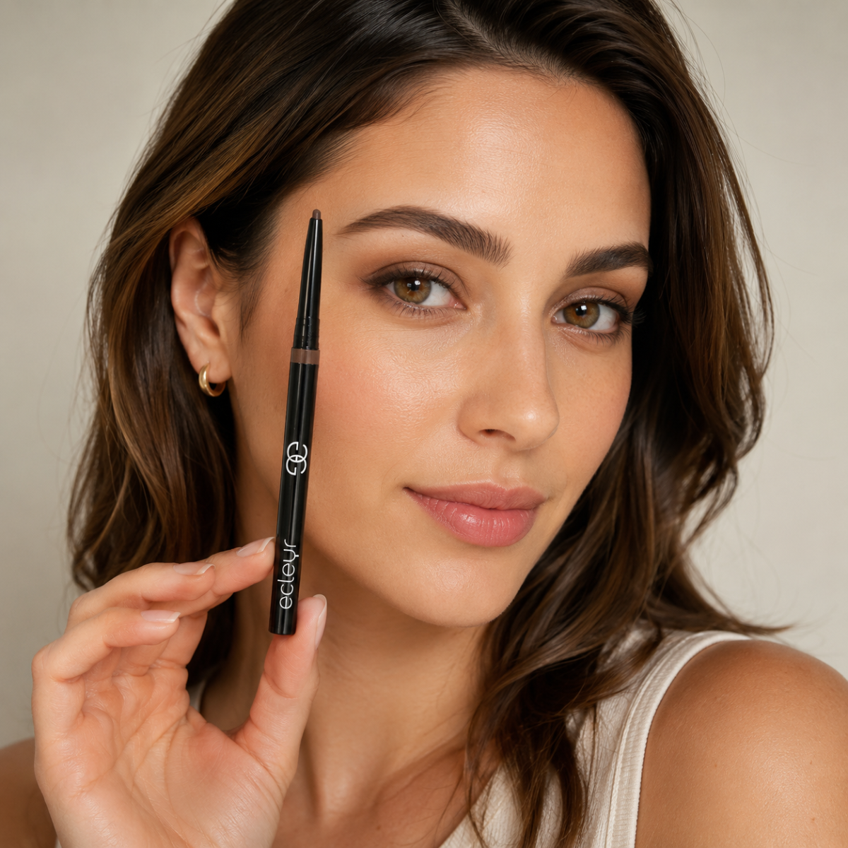 Lápiz Delineador de Cejas Retractil Ecleyr Dark Coffee