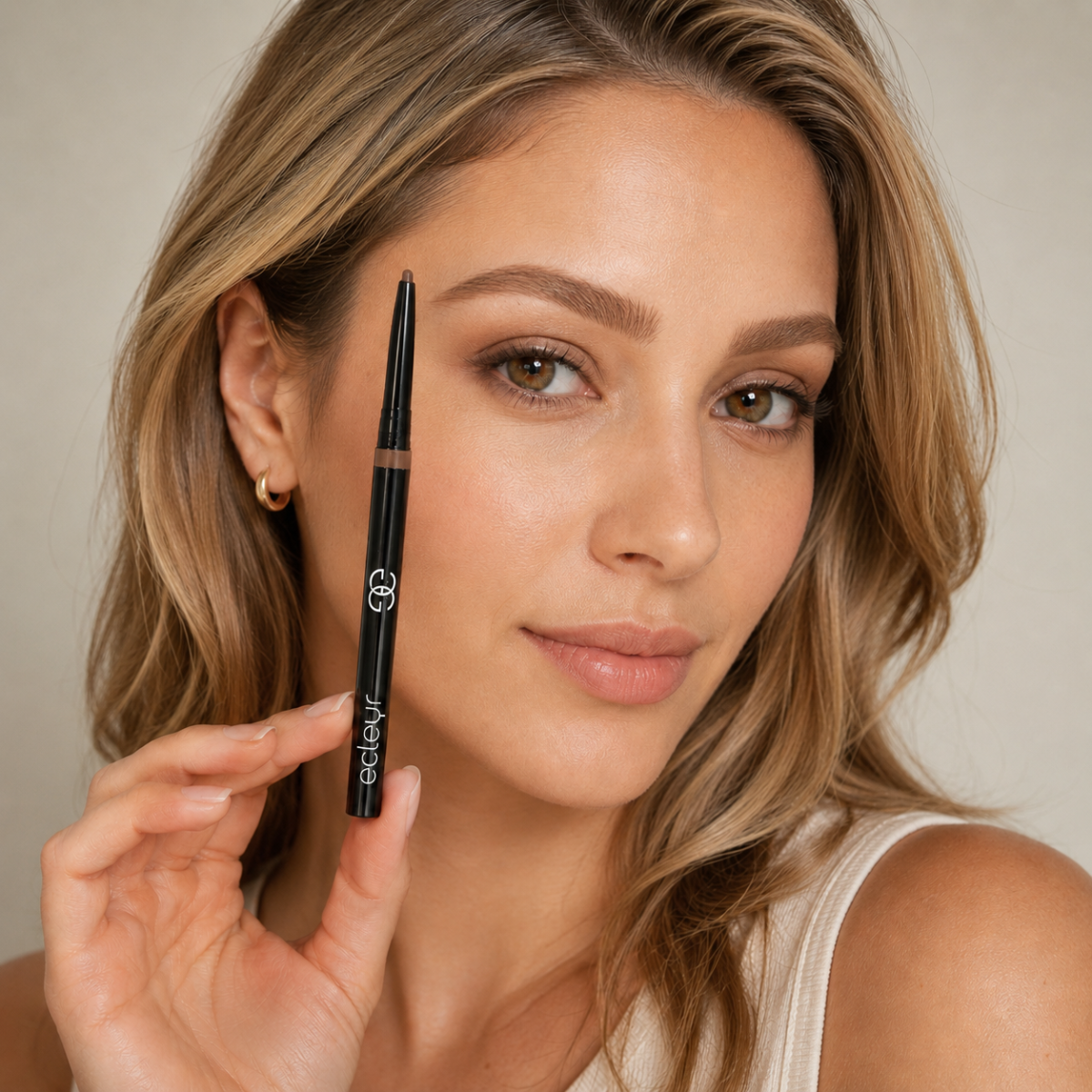Lápiz Delineador de Cejas Retractil Ecleyr Light Brown