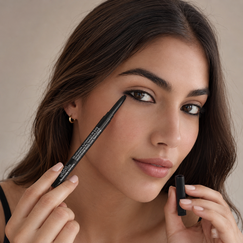 Lápiz Delineador de Ojos Retractil Ecleyr Black Sensation