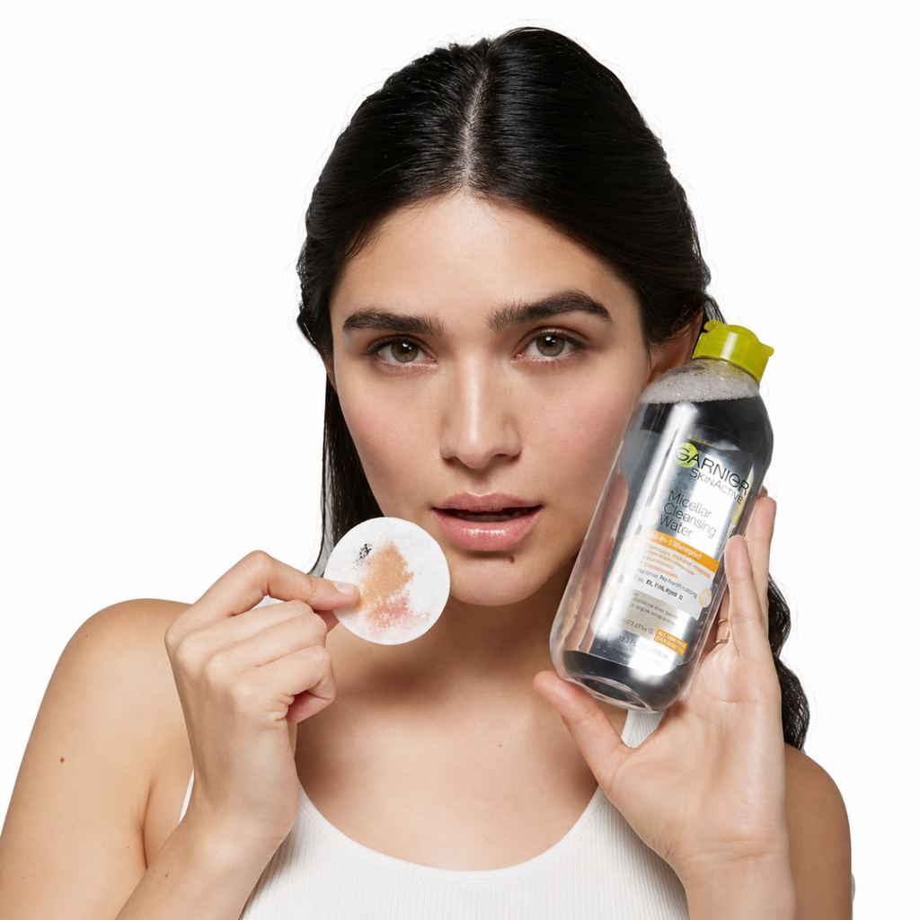 AGUA MICELAR EXPRESS ACLARA-VITAMINA C - persona